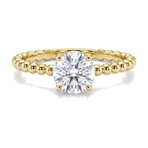 Delia ring in 14K yellow gold with a round-cut lab-grown diamond