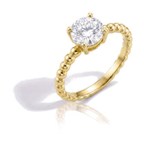 Delia ring in 14K yellow gold with a round-cut lab-grown diamond