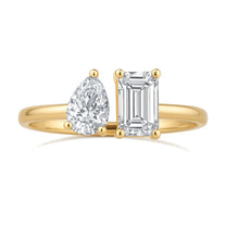 Elena ring in 14K yellow gold with an emerald-cut lab-grown diamond