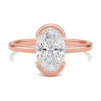 Elise ring in 14K rose gold with an oval-cut lab-grown diamond