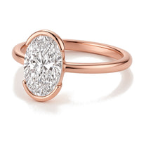 Elise ring in 14K rose gold with an oval-cut lab-grown diamond