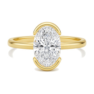 Elise ring in 14K yellow gold with an oval-cut lab-grown diamond