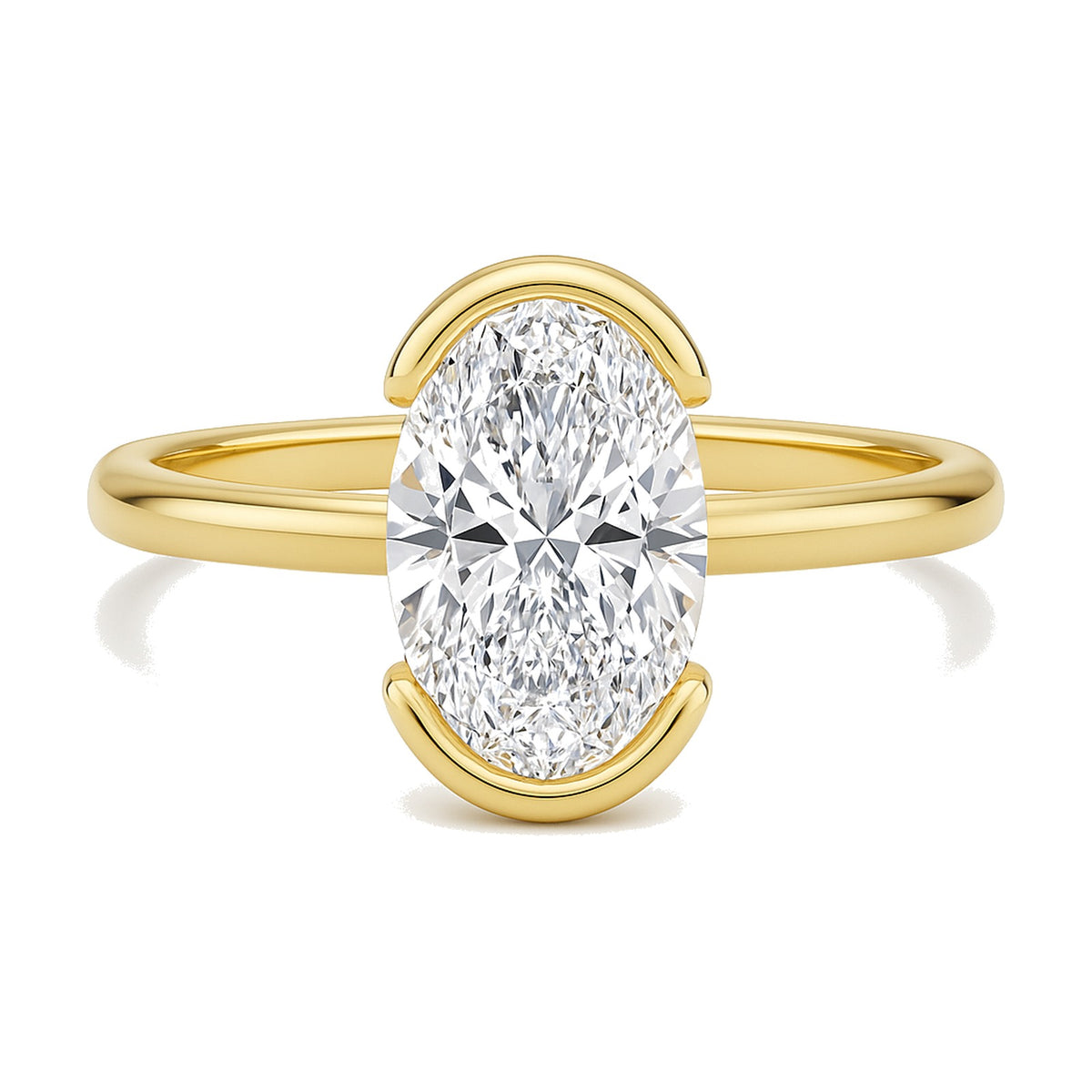 Elise ring in 14K yellow gold with an oval-cut lab-grown diamond