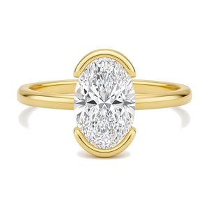 Elise ring in 14K yellow gold with an oval-cut lab-grown diamond