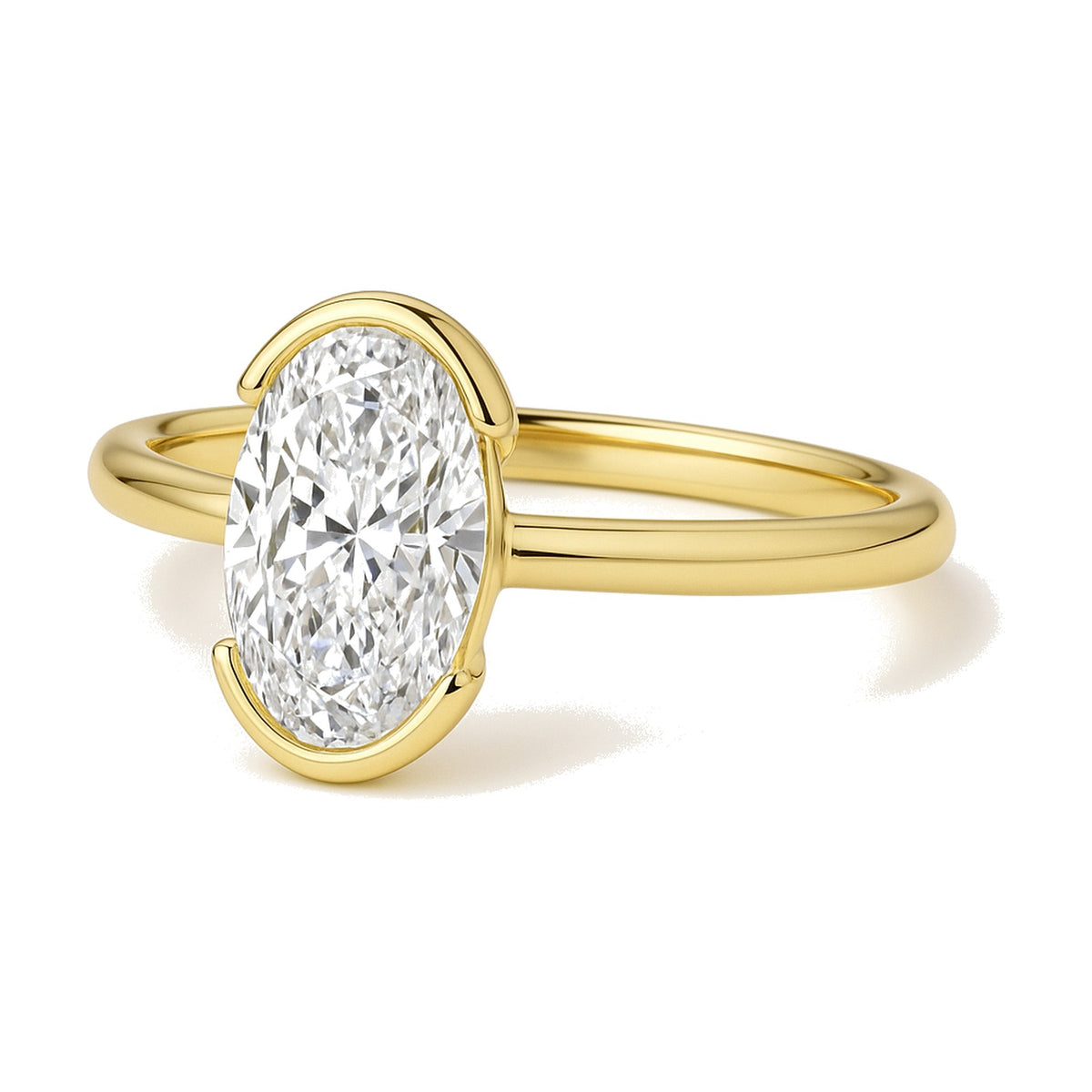 Elise ring in 14K yellow gold with an oval-cut lab-grown diamond