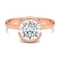 Emma ring in 14K rose gold with a round-cut lab-grown diamond