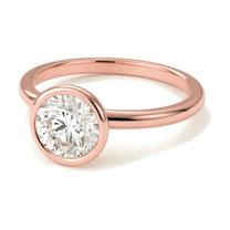 Emma ring in 14K rose gold with a round-cut lab-grown diamond