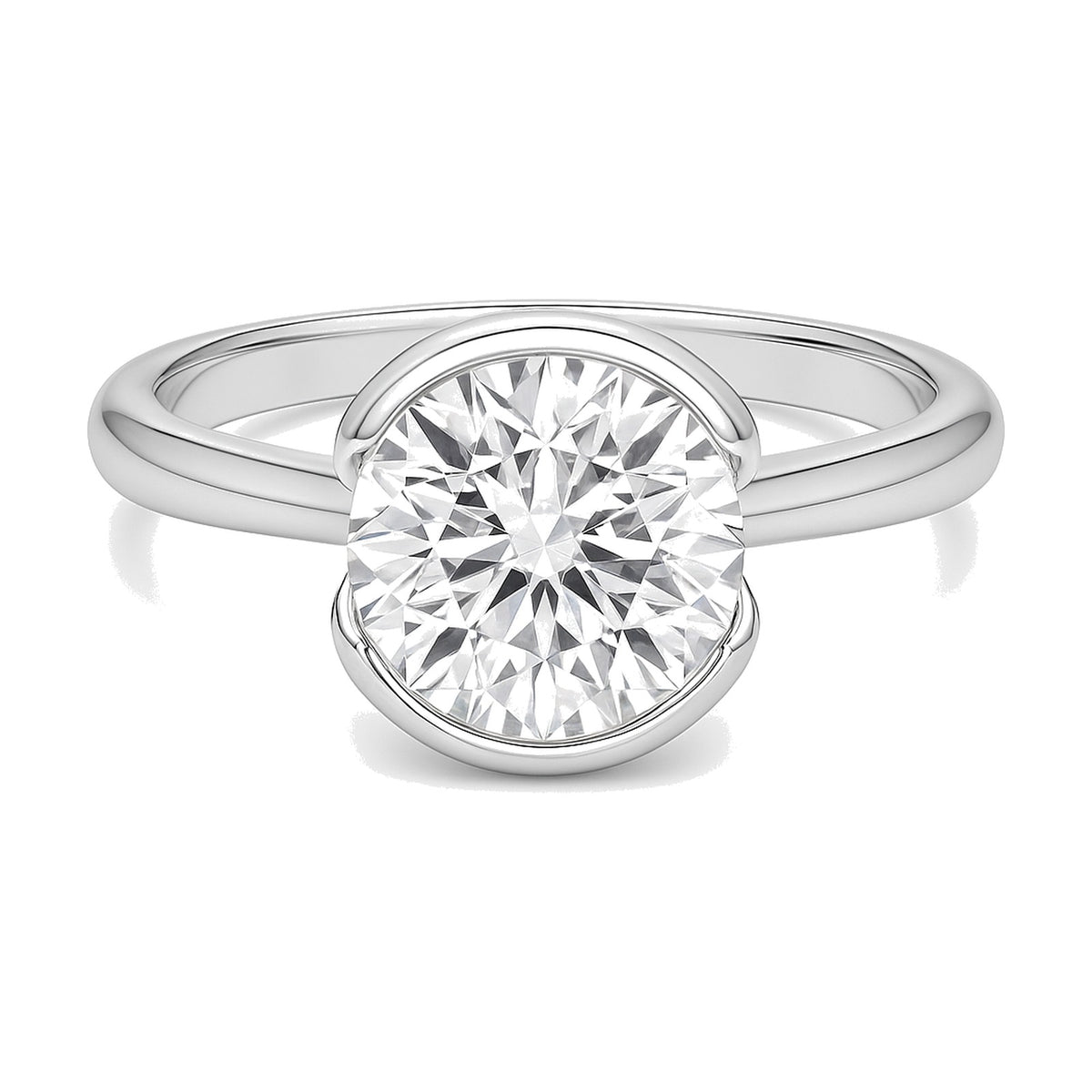 Emma ring in 14K white gold with a round-cut lab-grown diamond