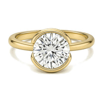 Emma ring in 14K yellow gold with a round-cut lab-grown diamond