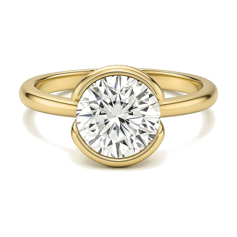 Emma ring in 14K yellow gold with a round-cut lab-grown diamond