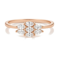 Eva ring in 14K rose gold with a lab-grown diamond