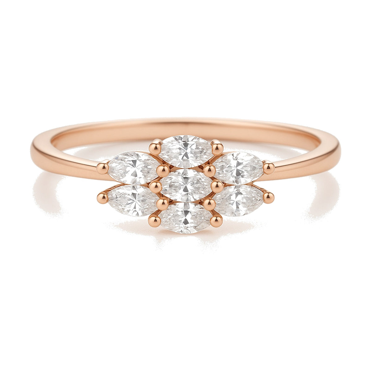 Eva ring in 14K rose gold with a lab-grown diamond