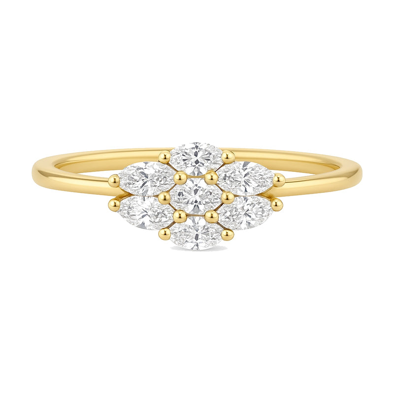 Eva ring in 14K yellow gold with a lab-grown diamond