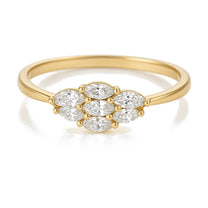Eva ring in 14K yellow gold with a lab-grown diamond