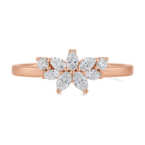 Fleur ring in 14K rose gold with a lab-grown diamond
