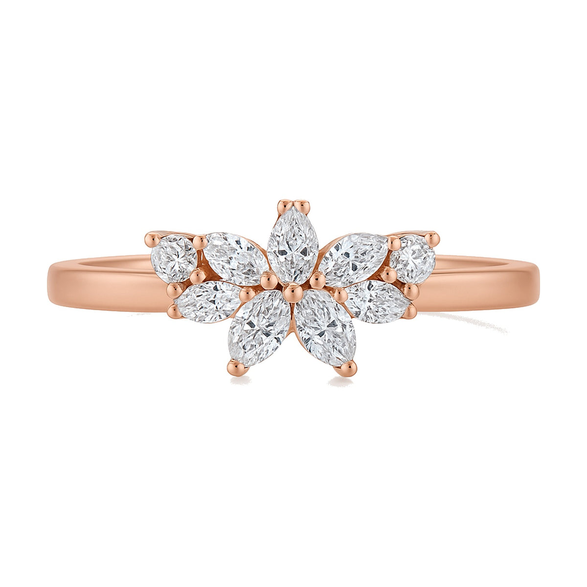 Fleur ring in 14K rose gold with a lab-grown diamond