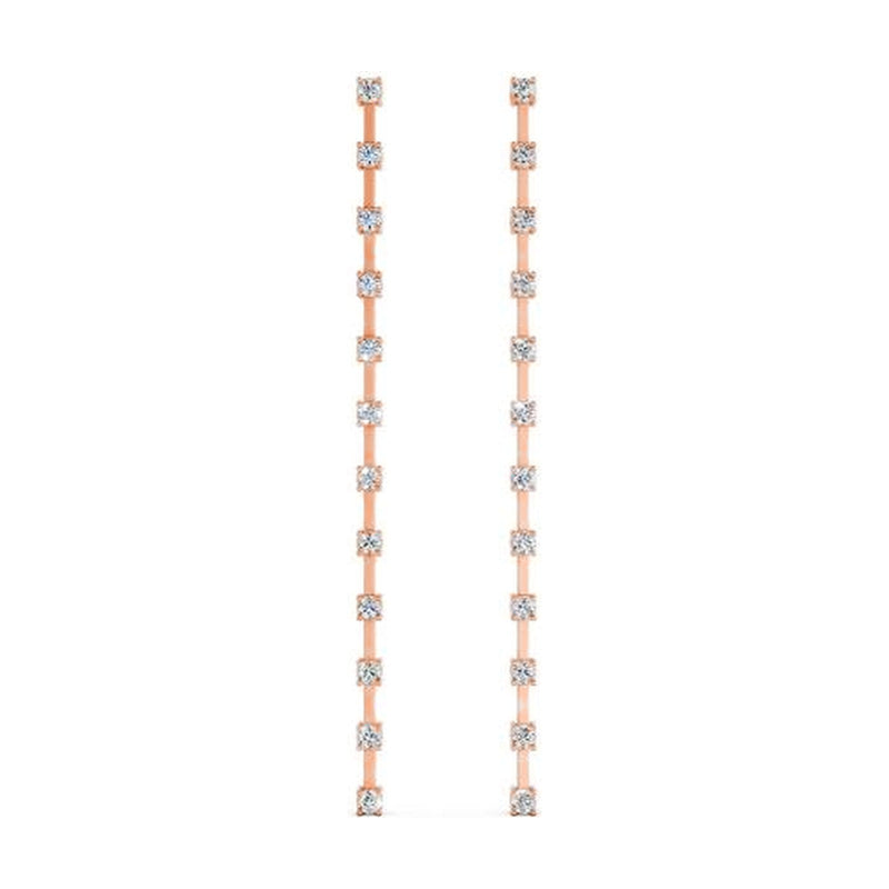Gia earrings in 14K rose gold with a lab-grown diamond