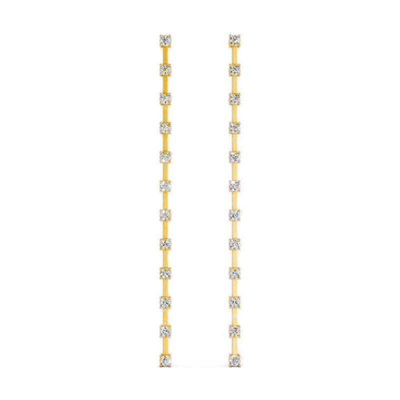 Gia earrings in 14K yellow gold with a lab-grown diamond