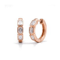Giulia earrings in 14K rose gold with an emerald-cut lab-grown diamond