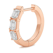 Giulia earrings in 14K rose gold with an emerald-cut lab-grown diamond