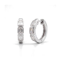 Giulia earrings in 14K white gold with an emerald-cut lab-grown diamond