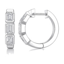 Giulia earrings in 14K white gold with an emerald-cut lab-grown diamond