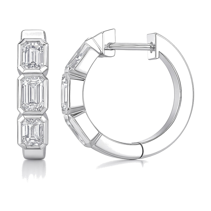 Giulia earrings in 14K white gold with an emerald-cut lab-grown diamond
