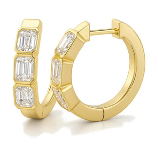 Giulia earrings in 14K yellow gold with an emerald-cut lab-grown diamond