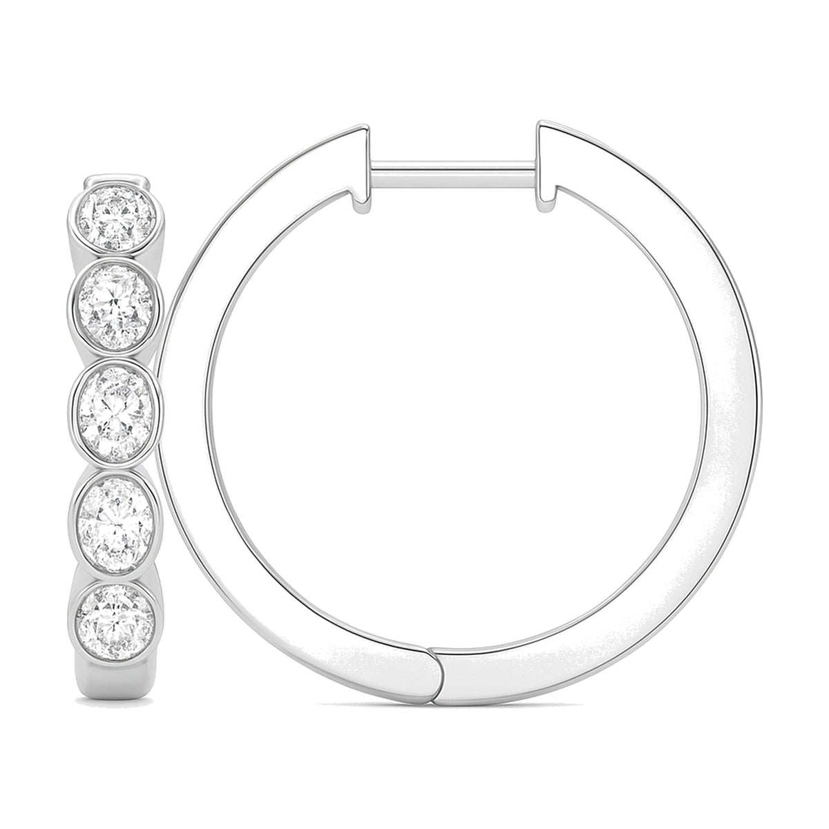 Grace earrings in 14K white gold with a lab-grown diamond