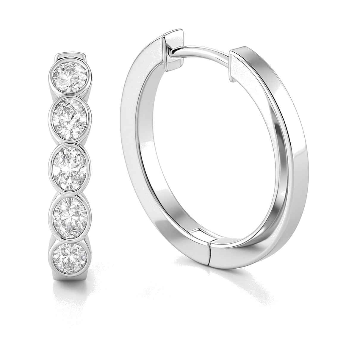 Grace earrings in 14K white gold with a lab-grown diamond