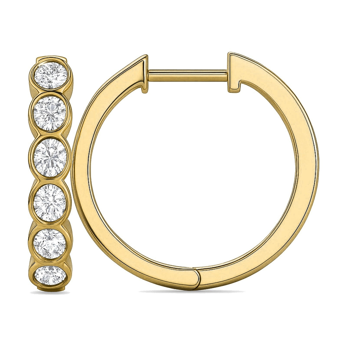 Grace earrings in 14K yellow gold with a lab-grown diamond
