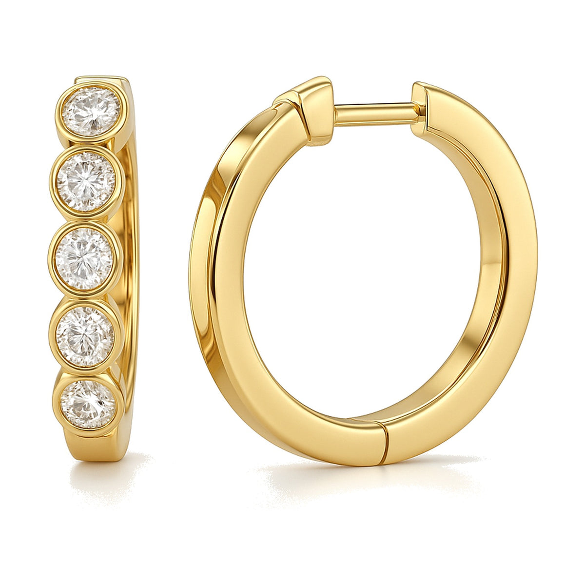 Grace earrings in 14K yellow gold with a lab-grown diamond