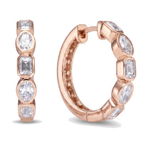 Ines earrings in 14K rose gold with a lab-grown diamond