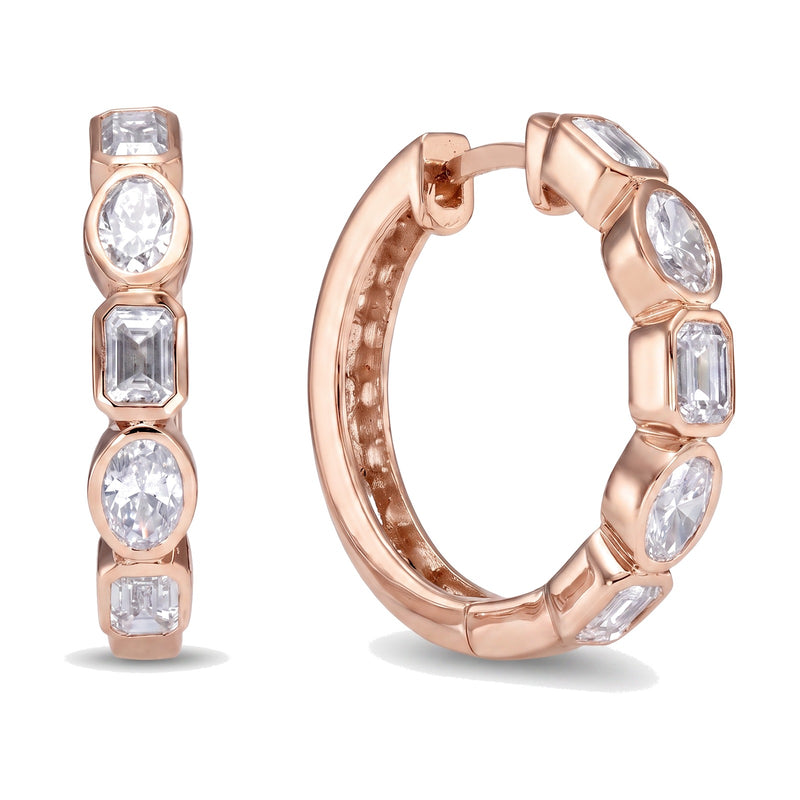 Ines earrings in 14K rose gold with a lab-grown diamond
