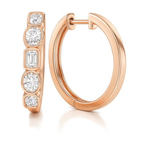 Ines earrings in 14K rose gold with a lab-grown diamond