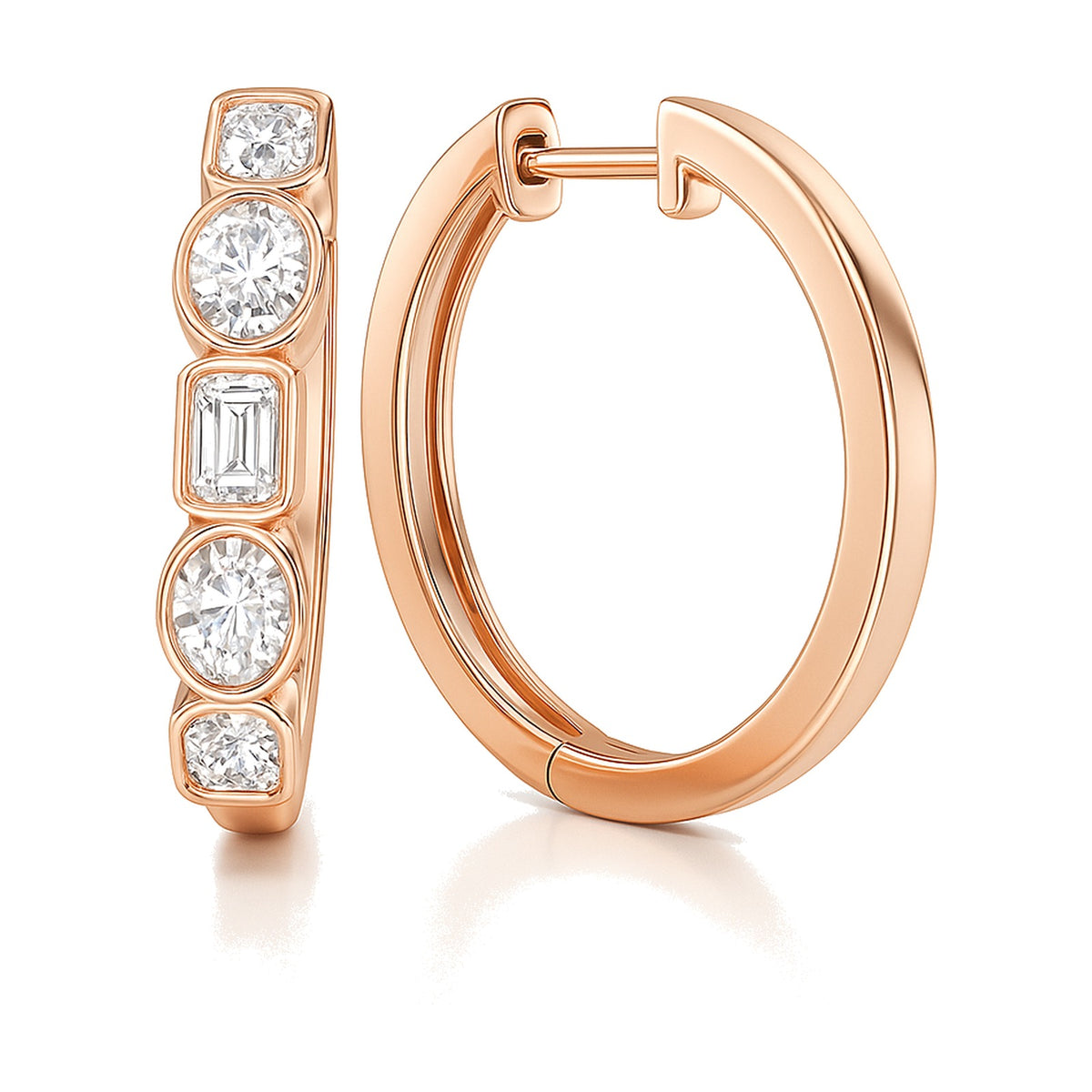 Ines earrings in 14K rose gold with a lab-grown diamond
