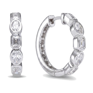 Ines earrings in 14K white gold with a lab-grown diamond