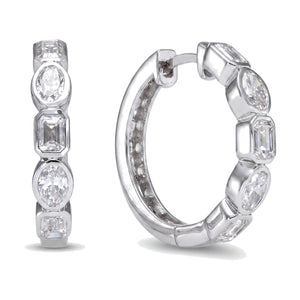 Ines earrings in 14K white gold with a lab-grown diamond