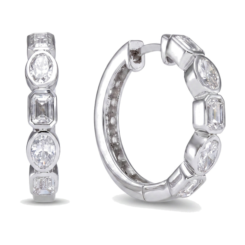 Ines earrings in 14K white gold with a lab-grown diamond