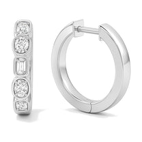 Ines earrings in 14K white gold with a lab-grown diamond