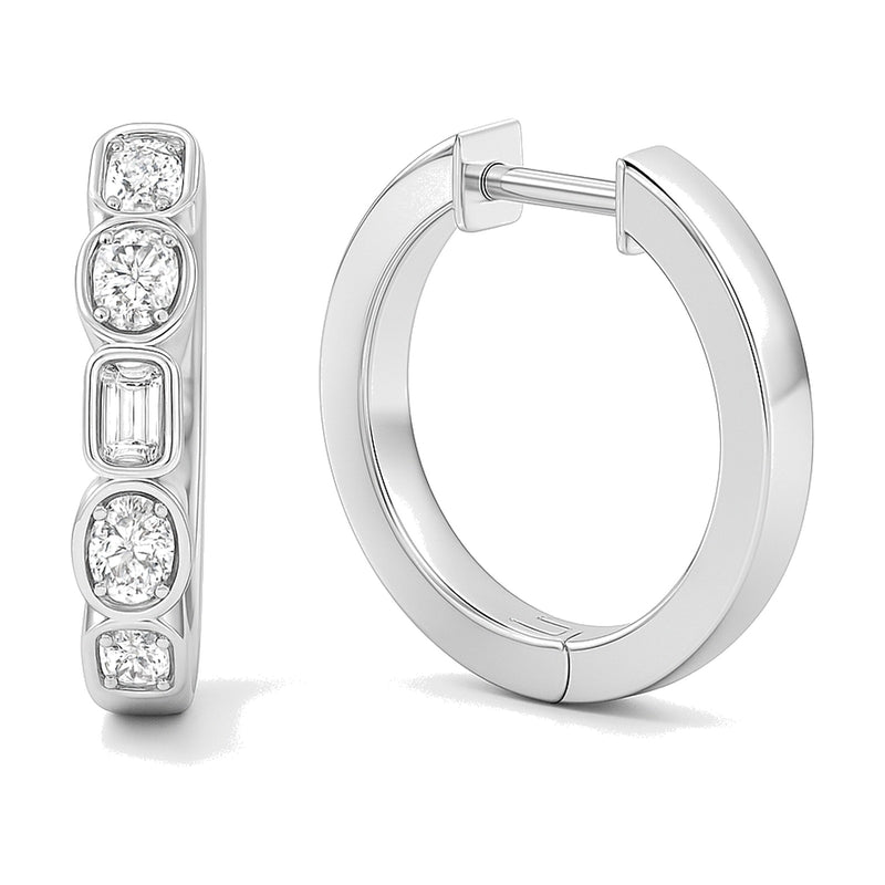 Ines earrings in 14K white gold with a lab-grown diamond