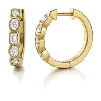 Ines earrings in 14K yellow gold with a lab-grown diamond