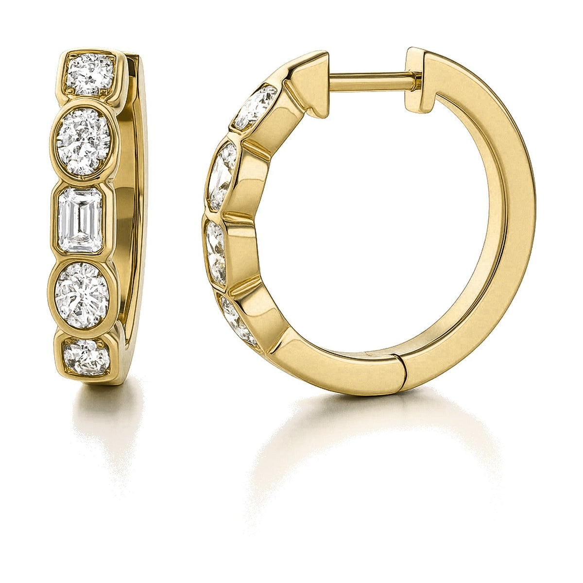 Ines earrings in 14K yellow gold with a lab-grown diamond