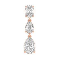 Isla earrings in 14K rose gold with a pear-cut lab-grown diamond