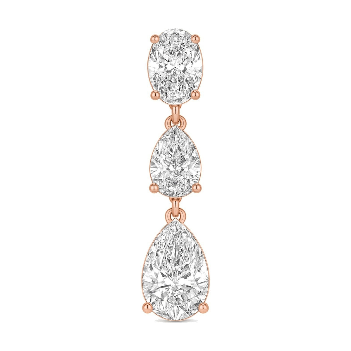 Isla earrings in 14K rose gold with a pear-cut lab-grown diamond