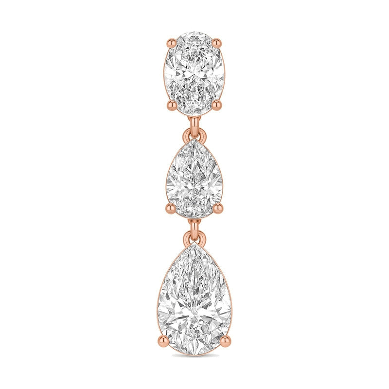 Isla earrings in 14K rose gold with a pear-cut lab-grown diamond