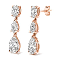 Isla earrings in 14K rose gold with a pear-cut lab-grown diamond
