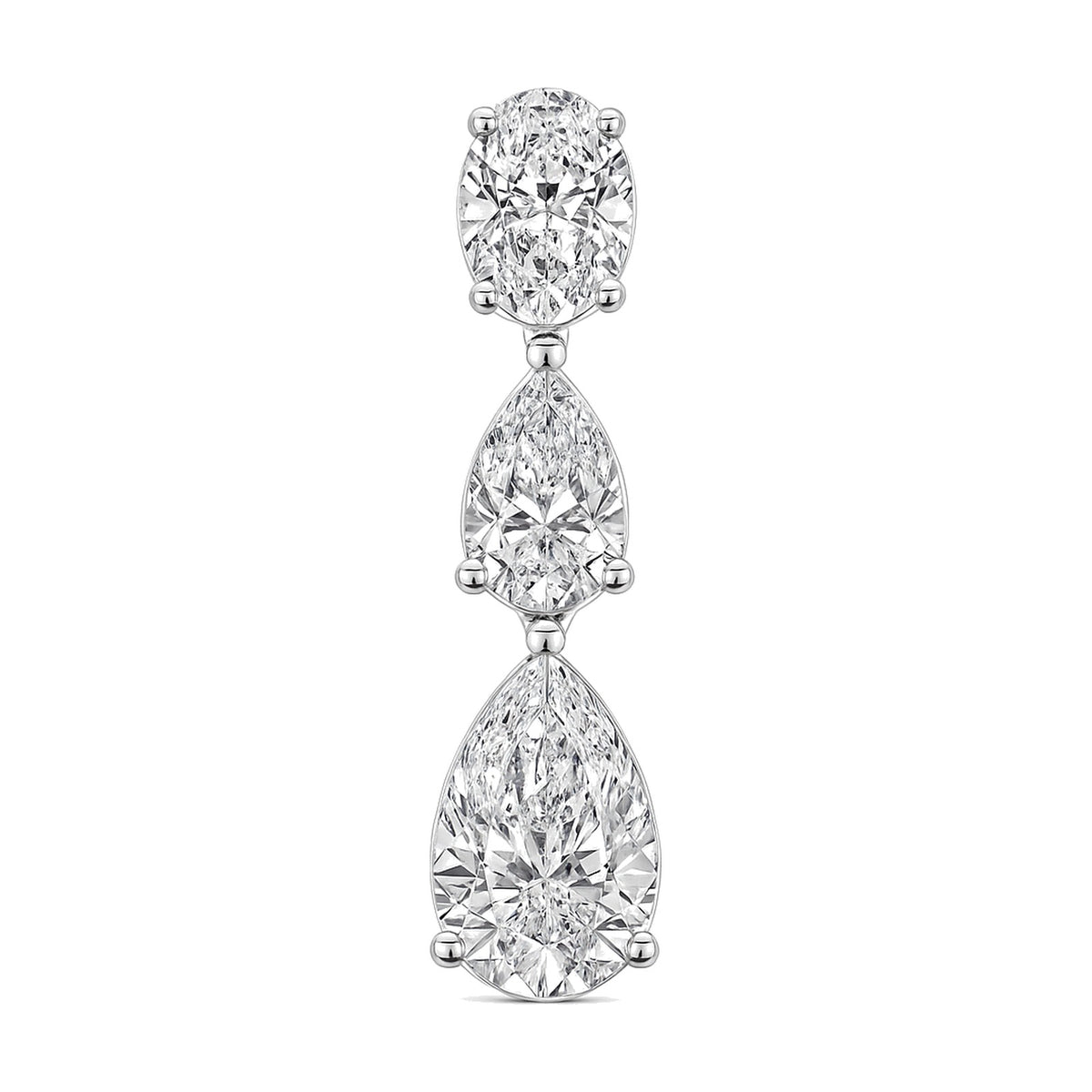 Isla earrings in 14K white gold with a pear-cut lab-grown diamond