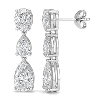 Isla earrings in 14K white gold with a pear-cut lab-grown diamond