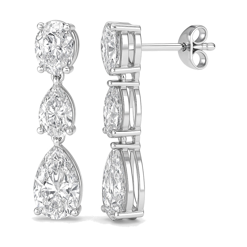 Isla earrings in 14K white gold with a pear-cut lab-grown diamond
